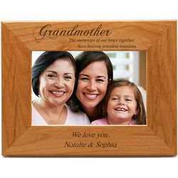 Personalized Grandmother Memories 4x6 Wood Picture Frame