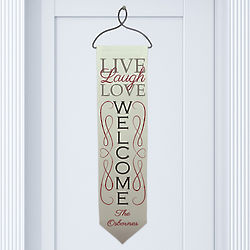 Personalized Live, Laugh, Love Welcome Banner
