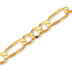 14k Gold Elegant Medium Classic Figaro Chain