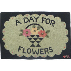A Day For Flowers Hooked Rug