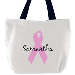 Pink Ribbon Breast Cancer Large Tote Bag