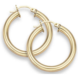 14 Karat Gold Thick Hoop Earrings