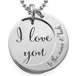 I Love You to the Moon and Back Silver Necklace on Ball Chain