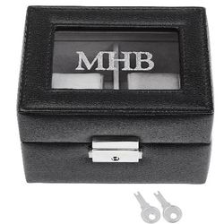 Personalized 2 Slot Leather Watch Box