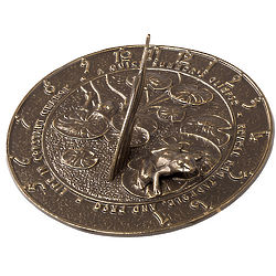 Frog Sundial in French Bronze Finish