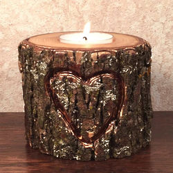 Heart Engraved Candle Holder