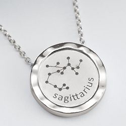 Sterling Silver Graphic Zodiac Necklace