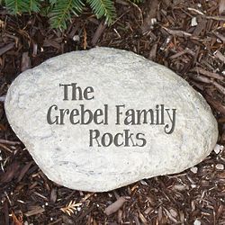 Engraved My Family Rocks Large Garden Stone