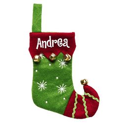 Personalized Jingle Bell Mini Stocking Gift Card Holder