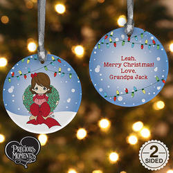 Personalized Precious Moments Wreath Christmas Ornament