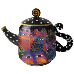 Hand-Painted Fantastic Felines Teapot