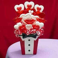 Bow Tie Kisses Valentine's Day Lollipop Bouquet