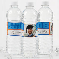 Custom Photo Class of... Personalized Water Bottle Label