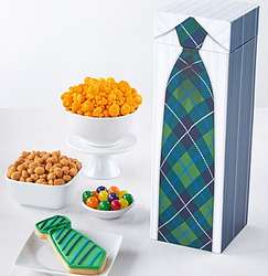 Plaid Tie Tall Popcorn Gift Box