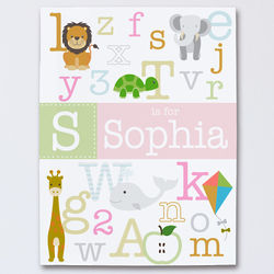 Personalized Alphabet Baby Wall Canvas Print
