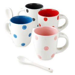 Polka Dot Espresso Coffee Cup with Spoon