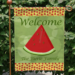 Personalized Watermelon Welcome Garden Flag