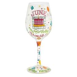 June Birthday Month Wine Glass