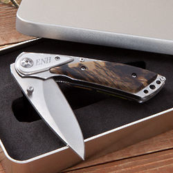 Personalized Deluxe Camouflage Lock Back Knife
