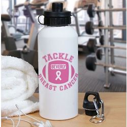 Tackle Breast Cancer Personalized Aluminum Water Bottle