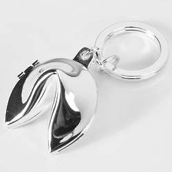 Silver Plated Fortune Cookie Box Keyring
