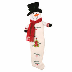 Naughty or Nice Snowman Stocking