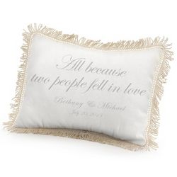 All Because Two People Fell in Love Pillow with Silver Print