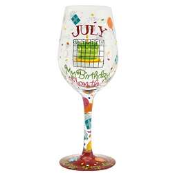 July Birthday Month Wine Glass