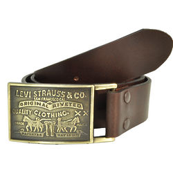 Levi's Antiqued Removable Plaque Buckle Leather Belt