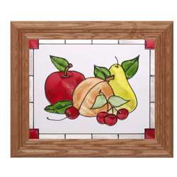 Framed Fruit Art Glass Panel
