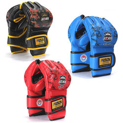 MMA Grappling and Boxing Leather Training Gloves