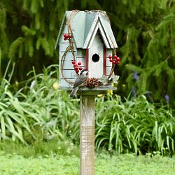 Grapevine and Berries Birdhouse with Stand