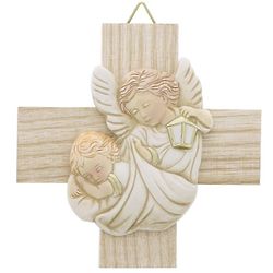 Light Wood Angel Crib Cross