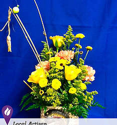 Fishing Rod and Reels Bright Floral Bouquet