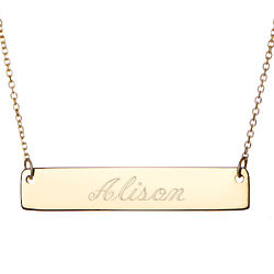 Personalized Gold-Plated Petite Name Bar Necklace