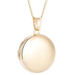Engravable Round Gold Plated Locket on 16" Chain