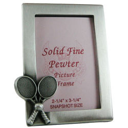 Pewter Frame with Crossed Tennis Racquets