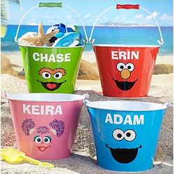 Personalized Big Face Sesame Street Tin Easter Pail