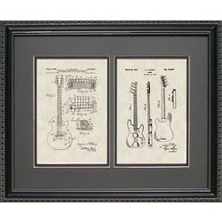 Electric & Fender Guitars Patent Art Framed Print