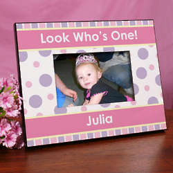 Personalized First Birthday Printed Picture Frame for Girls