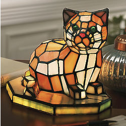 Stained Glass Cat Lamp