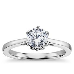Diamond Solitaire Engagement Ring in 14k White Gold