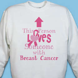 Loves Someone with Breast Cancer Sweatshirt