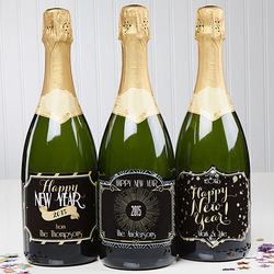 Happy New Year! Personalized Champagne Bottle Labels