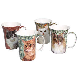 Feline Friends Cats Fine Bone China Mugs