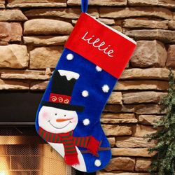 Smiling Snowman Personalized Stocking