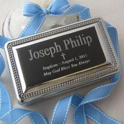 Nickel-Plated Personalized Cross Memory Box