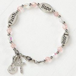 Faith, Hope and Love Child's Personalized Bracelet