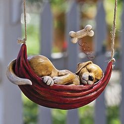 Day Dreamer Puppy Swinging Garden Statue