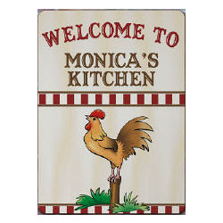 Rooster Welcome Personalized Wall Sign